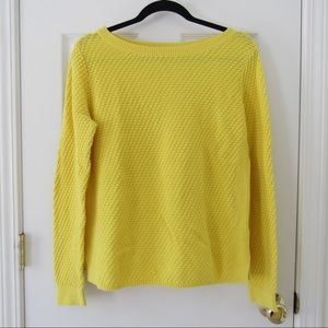 land's end knit yellow pullover sweater